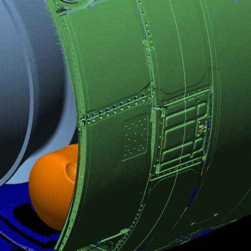 JT9D Scan Bolton Works Alignment Cowling Panels Radius Measurement At Oil Tank (2)